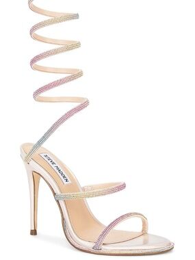 Steve Madden Exotica Wrap Around High Heel Heels Rainbow Ombre Rhinestone Size 6